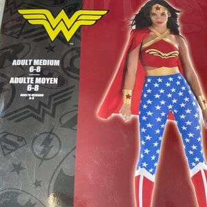 Women's Superhero Costume in Red, Blue, and Gold